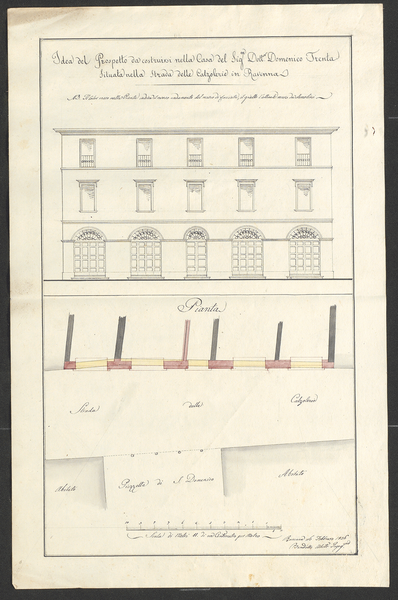 Ravenna, ASC, Commissione d’Ornato, Progetto Casa Trenta, 1836