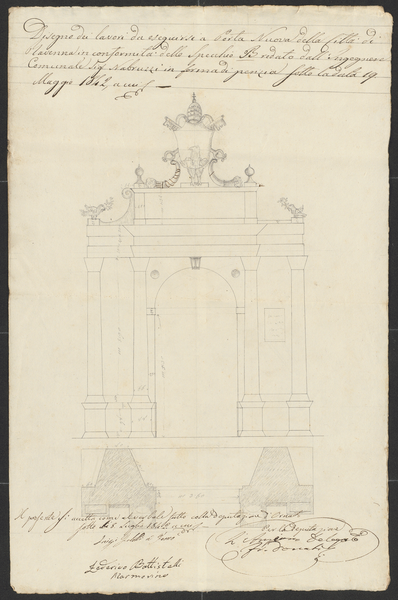 Ravenna, ASC, Commissione d’Ornato, Progetto Porta Nuova, 1842