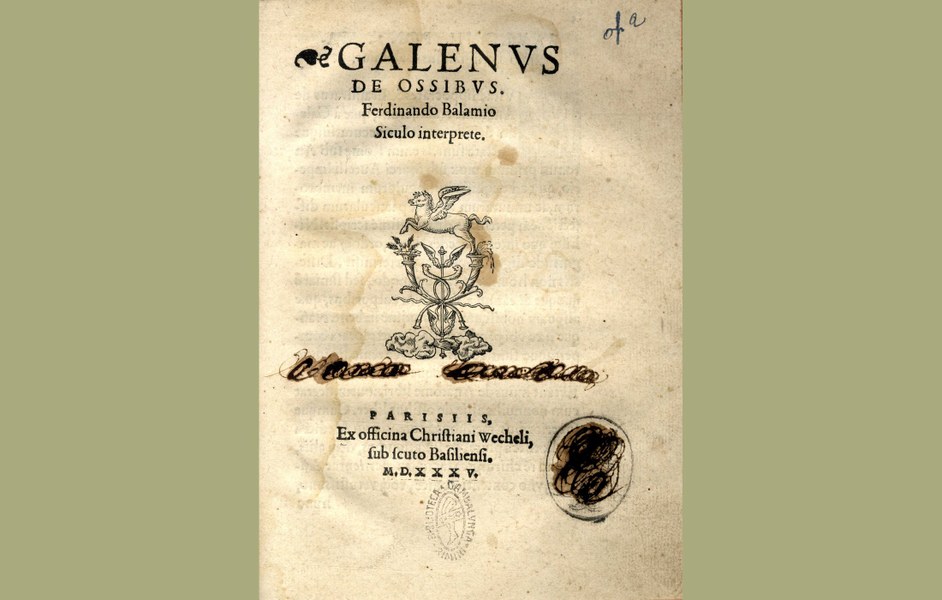 Claudius Galenus, “De ossibus” (Parigi, 1535) - Biblioteca civica Gambalunga, Rimini