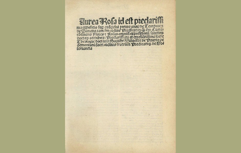 Silvestro Mazzolini, “Aurea rosa” (Haguenau, 1508) - Biblioteca comunale “Carlo Piancastelli” di Fusignano (Ravenna)