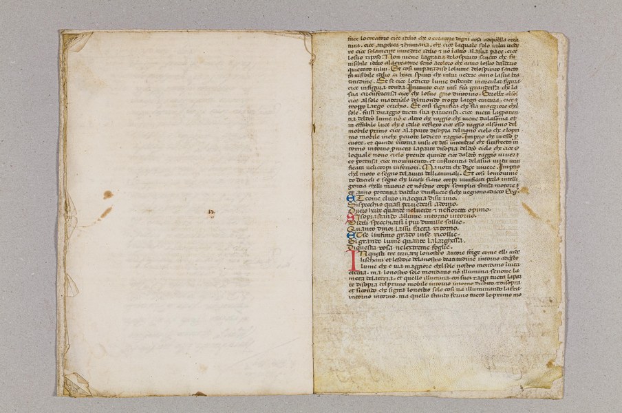 Piacenza, Archivio di Stato Frammenti di Paradiso del Codice degli Appiani d'Aragona di Piombino, Toscana, sec. XVI