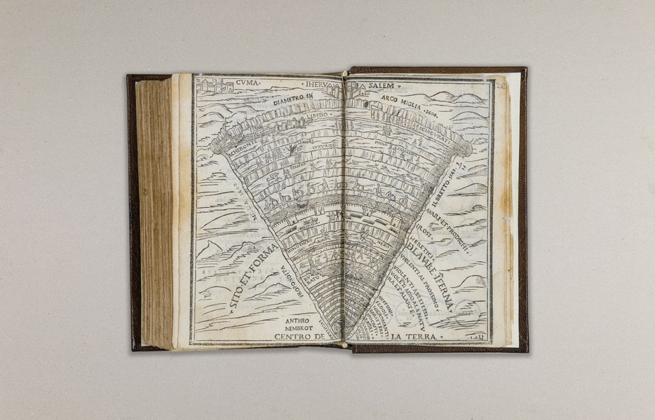 Forlì, Biblioteca Civica “A. Saffi”, Le terze Rime de Dante, Venezia, dopo il 1515, tavola 1. Foto di Luca Bacciocchi