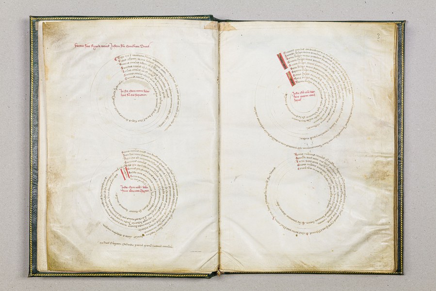 Piacenza, Biblioteca Passerini-Landi, Codice Landiano (1336), particolare delle bolge infernali. Foto di Luca Bacciocchi