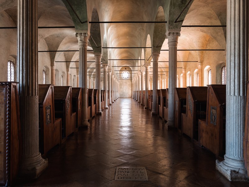Cesena, Biblioteca Malatestiana, Aula del Nuti, 1454. Foto di L. Bacciocchi
