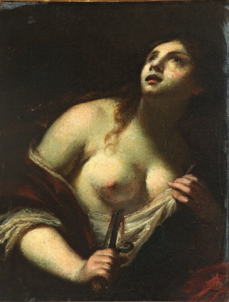Simone Pignoni, Lucrezia,XV sec., olio su tela, 63,5x49 cm, Collezione Inzaghi, Pinacoteca Budrio