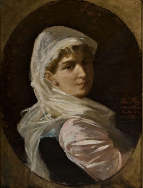 Ada Mangilli, autoritratto, fine Ottocento, Collezione d'arte CREDEM ed è in deposito presso la Civica Pinacoteca di Cento