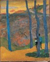 Paul Gauguin, Paesaggio con alberi blu, 1891-92, Copenaghen, Ordrupgaard Museum (foto Wiki Commons)