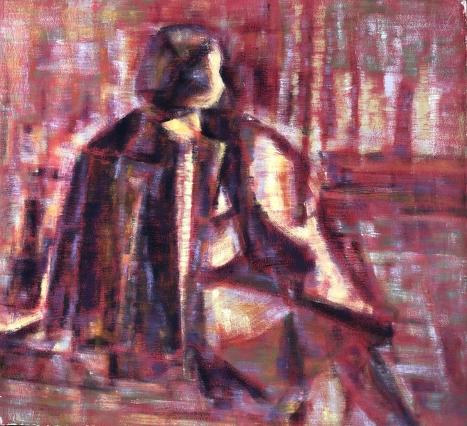 Maria Luisa Petroni, Senza titolo (ritratto di donna), olio su tela, 1955