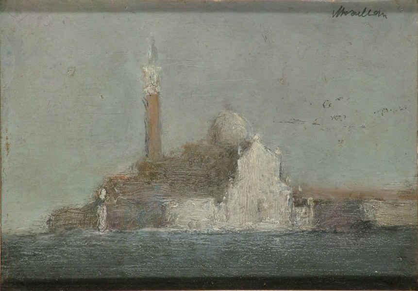 Norma Mascellani, Venezia, Isola di San Giorgio, olio su cartone applicato a tela, 1970-80 ca.