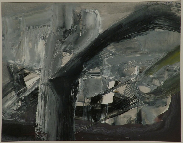 Lidia Puglioli, Composizione, tempera su carta, 1964