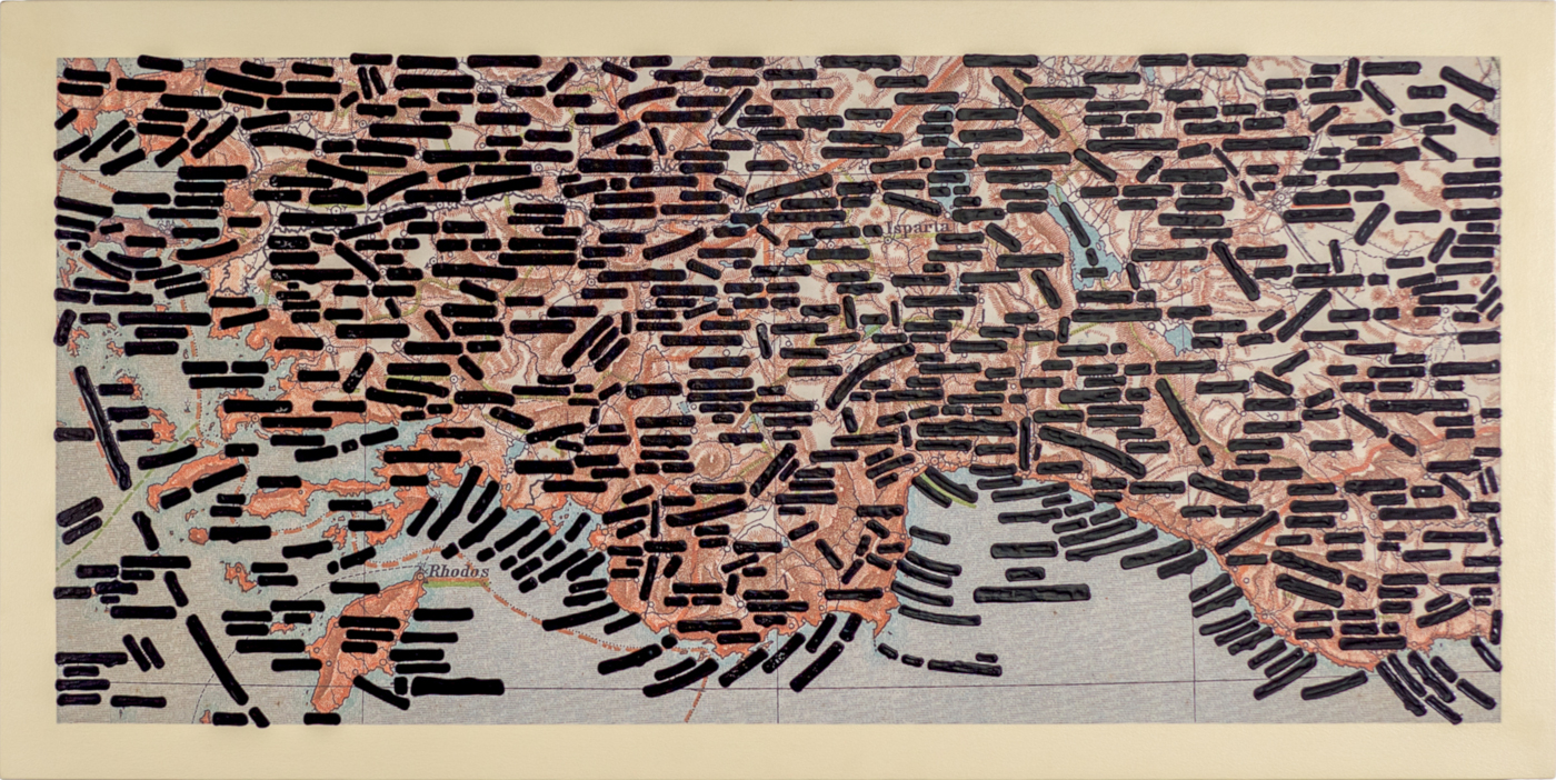 Alighiero Boetti Senza titolo, (Afghanistan), 1988 Ricamo su tessuto, 133 x 158 cm Collezione privata © Fondazione Alighiero e Boetti