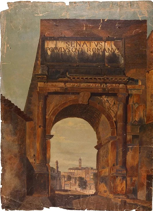 Il tesoro della Westmorland: Anonimo XVIII secolo, Veduta dell’Arco di Tito, Madrid, Real Academia de San Fernando