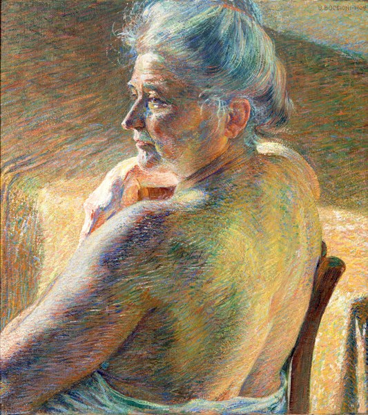 Umberto Boccioni, Nudo di spalle Controluce,  1909, olio su tela, Mart, Museo di arte moderna e contemporanea di Trento e Rovereto