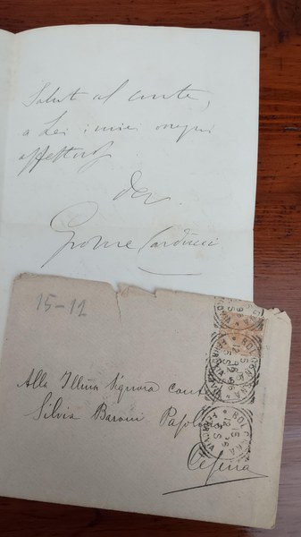 Lettera di Giosue Carducci, 1896, con busta