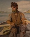 Ugo Celada da Virgilio, Il Pescatore, 1951, olio su masonite, 92 x 77 cm, Famiglia Celada