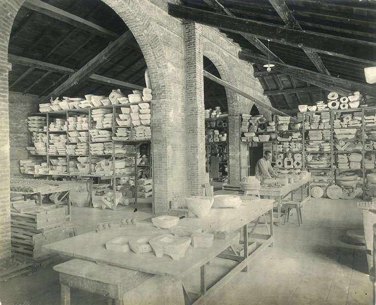 Fornaci S. Lorenzo, Sala degli stampi, foto d’epoca, Borgo San Lorenzo, Archivio della Manifattura Chini