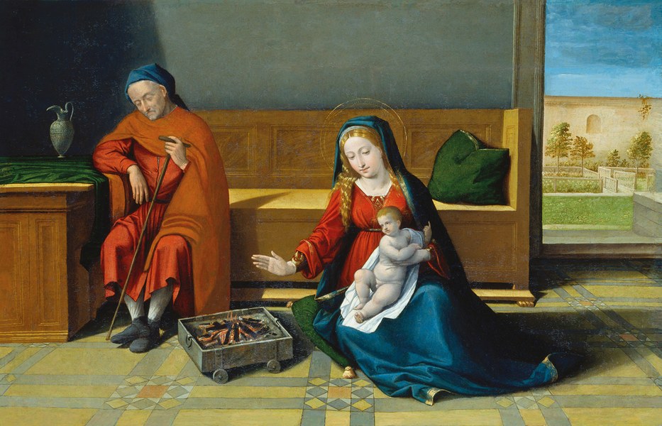 Benvenuto Tisi detto Garofalo: Sacra Famiglia, c. 1525-30, Olio su tavola, cm 53,3 x 81,1. Francoforte, Städel Museum