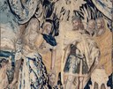 Alessandro nella sua tenda riceve la moglie di Spitamene che gli porta la testa del marito, arazzo in lana e seta, mt. 4,20 x 3,35 (particolare)