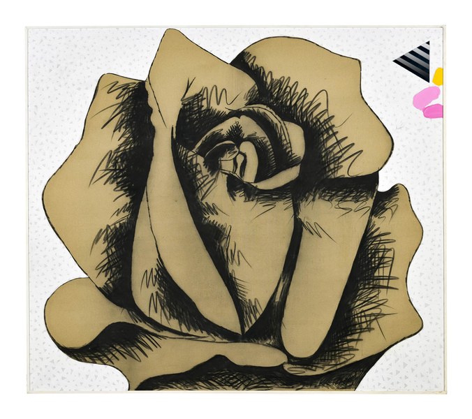 Rosa nera, 1969 tempera, specchio e acrilico su tela, 175x200 cm Courtesy Archivio Concetto Pozzati