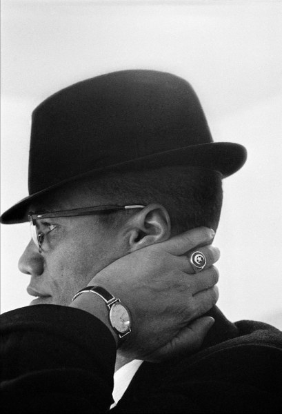 Malcolm X during his visit to enterprises owned by Black Muslims, Chicago, Illinois, USA, 1962 © Eve Arnold/Magnum Photos