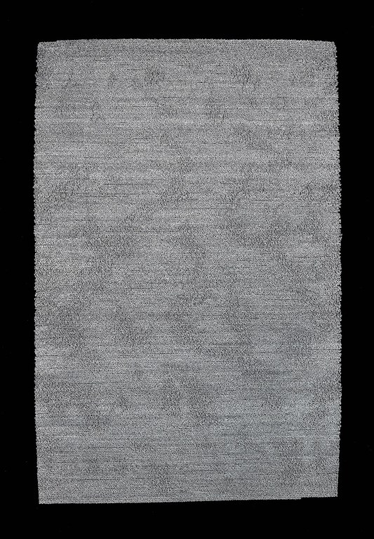 Remo Gaibazzi, Senza Titolo, pennarello argento su cartoncino scritto con la sx, cm 100 x 70, 1986