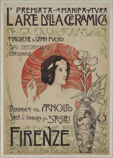 Manifesto “Premiata Manifattura L'Arte della Ceramica Firenze”, 1899, Direzione Regionale Musei Veneto - Collezione Salce