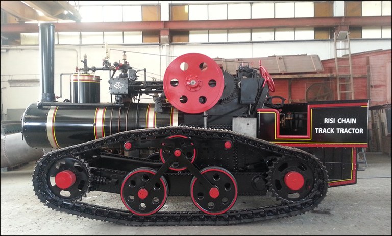 Macchina a Vapore – Museo Franco Risi - Locomotiva stradale cingolata Risi Streamer Crawler - Hornsby