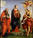 Francesco Raibolini, detto Il Francia, Vergine annunziata fra i Santi Battista e Girolamo, Bologna, Pinacoteca Nazionale, c. 1505