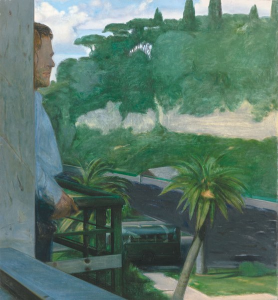 Autoritratto nel paesaggio, 1971 Olio su tela, cm 94 x 86 Bologna, collezione privata