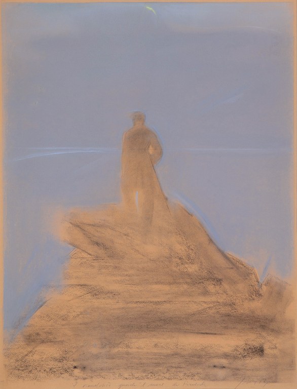 Viandante che guarda il mare (da Friedrich), 1984 Pastello su carta, cm 64 x 50 Collezione privata