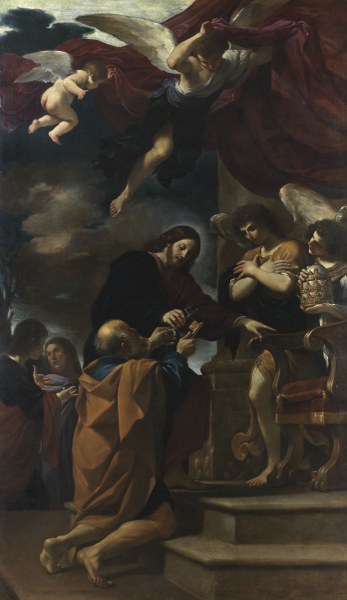 Guercino, San Pietro riceve le chiavi da Cristo o "La Cattedra di San Pietro", 1618