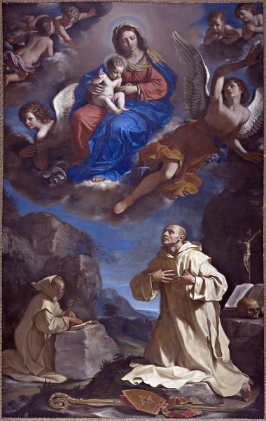 GUERCINO (Giovanni Francesco Barbieri) San Bruno in adorazione della Vergine 1647, olio su tela Pinacoteca Nazionale di Bologna