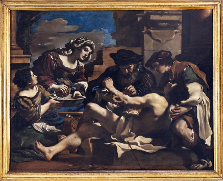 GUERCINO (Giovanni Francesco Barbieri)  San Sebastiano soccorso da Irene 1619-1620, olio su tela Pinacoteca Nazionale di Bologna