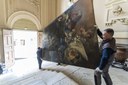 Guercino, Annunciazione- fase di movimentazione e uscita da Palazzo del Merenda Foto di Andrea-Bonavita