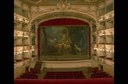 Carpi (MO), Teatro Comunale, sala teatrale e boccascena con il sipario storico dipinto da G. Ugolini