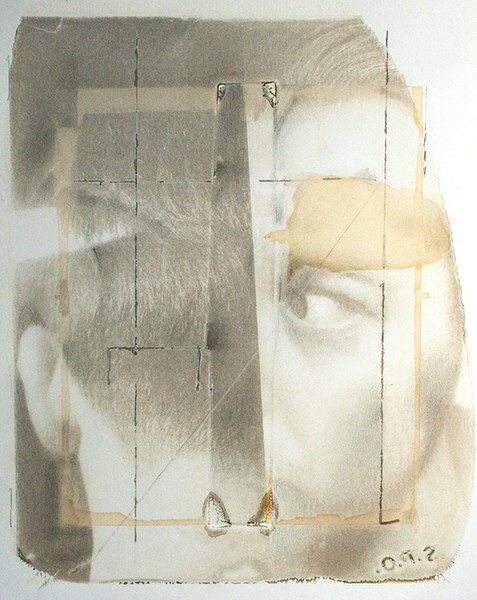 Paolo Gioli, Confinato 1998 35 x 50 cm Polaroid b/n trasferita su carta © Erede Paolo Gioli, Courtesy Collezione Mario Trevisan