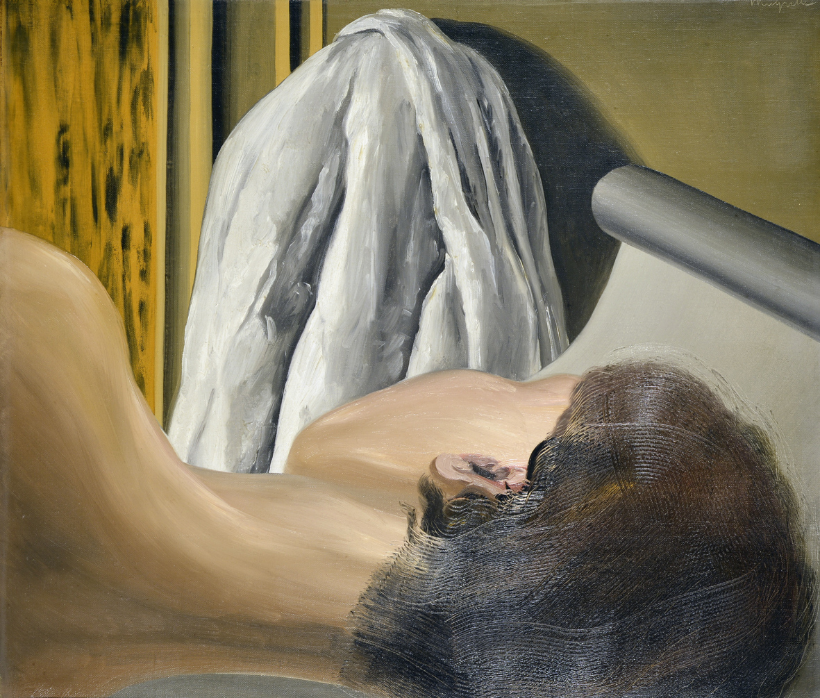 René Magritte, L’épreuve du sommeil, 1926, olio su tela © René Magritte, by SIAE 2024