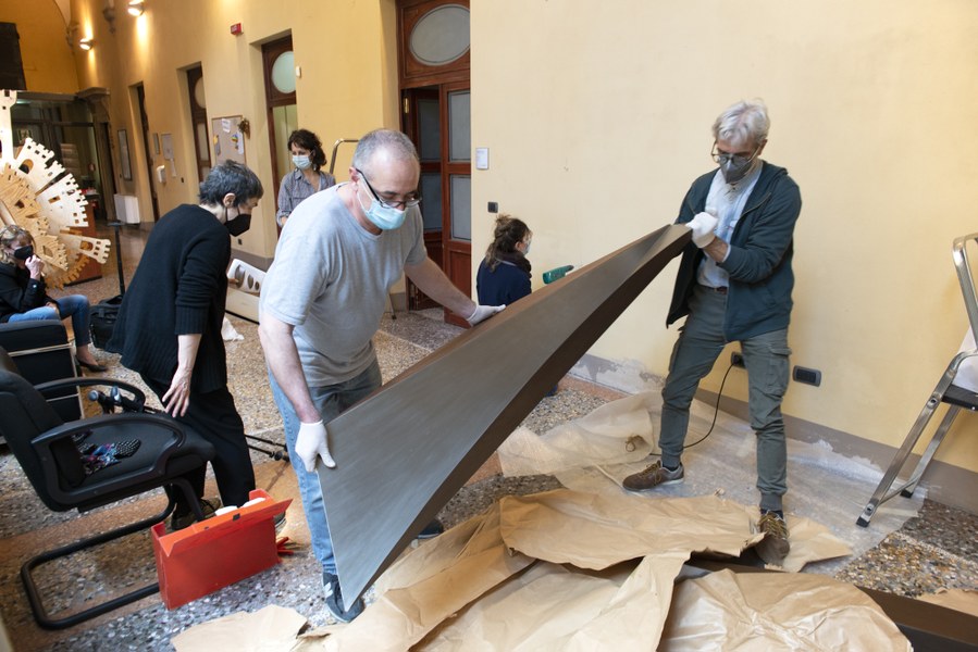 L'allestimento dell'opera a Palazzo Bonasoni. Foto A. Scardova