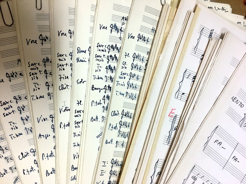 Dall'Archivio Milva:  manoscritti musicali partiture e parti, scelta (foto Biblioteca delle Arti, Università di Bologna)