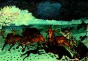 Ligabue: Traversata della Siberia, 1958, olio su tela, 100x143