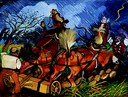 Ligabue: Semina con cavalli imbizzarriti, 1953, olio su faesite, 53,8x74,5