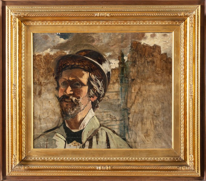 Mario De Maria, Autoritratto, olio su tela, 51x62 cm, Collezione privata