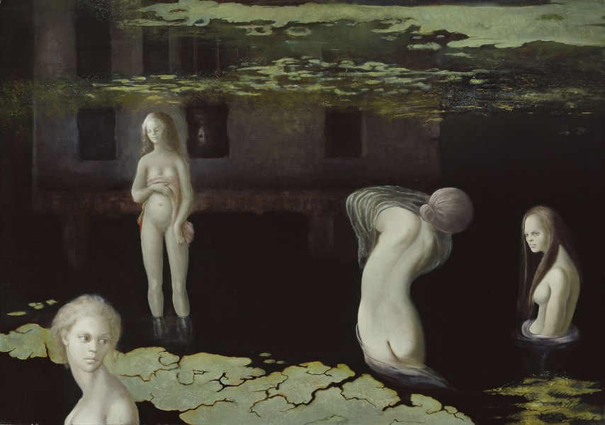 Leonor Fini, Le crépuscule du matin, 1979 Olio su tela, cm 81 x 116 Ferrara, Gallerie d’Arte Moderna e Contemporanea