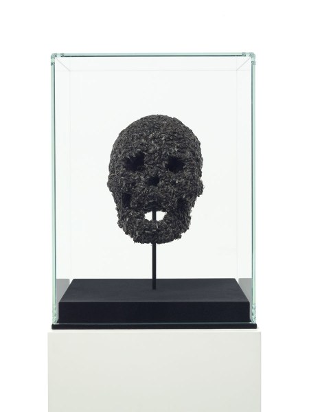 Damien Hirst Fear of Death (Full Skull), 2007 Mosche, resina, alluminio e vetro 16.3 x 12 x 12 in (415 x 305 x 305 mm) Photographed by Prudence Cuming Associates Ltd. © Damien Hirst and Science Ltd. All rights reserved SAIE 2024.