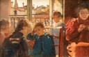 Alessandro Scorzoni, La mia famiglia, 1898, olio su tela, 21 x 31 cm - fronte
