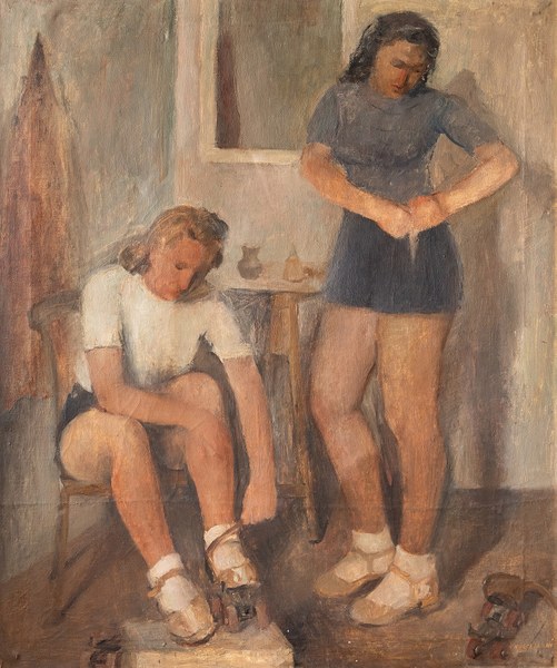 Dopo la gara, 1942, olio su tela, 90 x 75 cm 