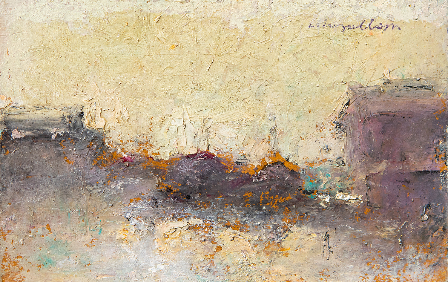 Paesaggio, s.d., olio su cartone, 9 x 14 cm 