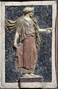 Offerente donna Mosaico a rilievo policromo, 55 x 41 x 5 cm, collezione Santangelo XVIII secolo