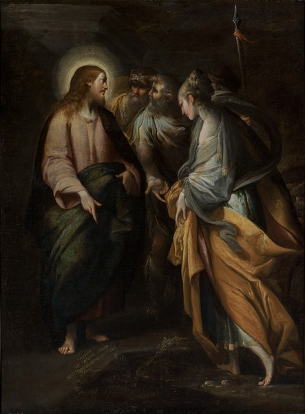 Giovanni Andrea Donducci detto il Mastelletta (Bologna 1575-1655), Cristo e l’adultera, olio su tela