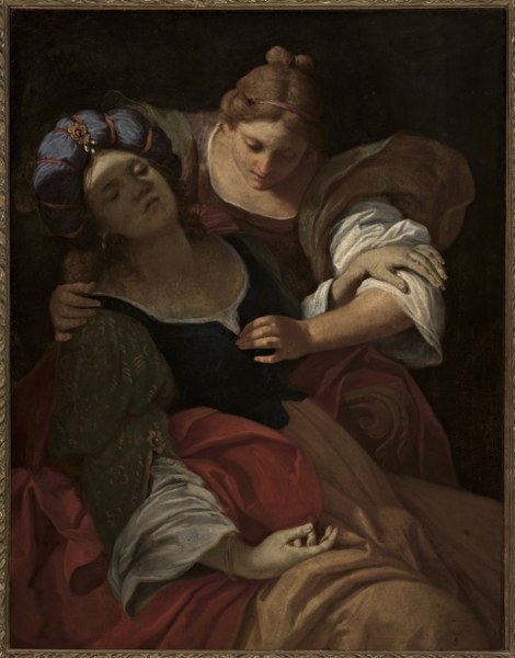 Lorenzo Pasinelli (Bologna 1629-1700), Svenimento di Porzia assistita da un’ancella, olio su tela